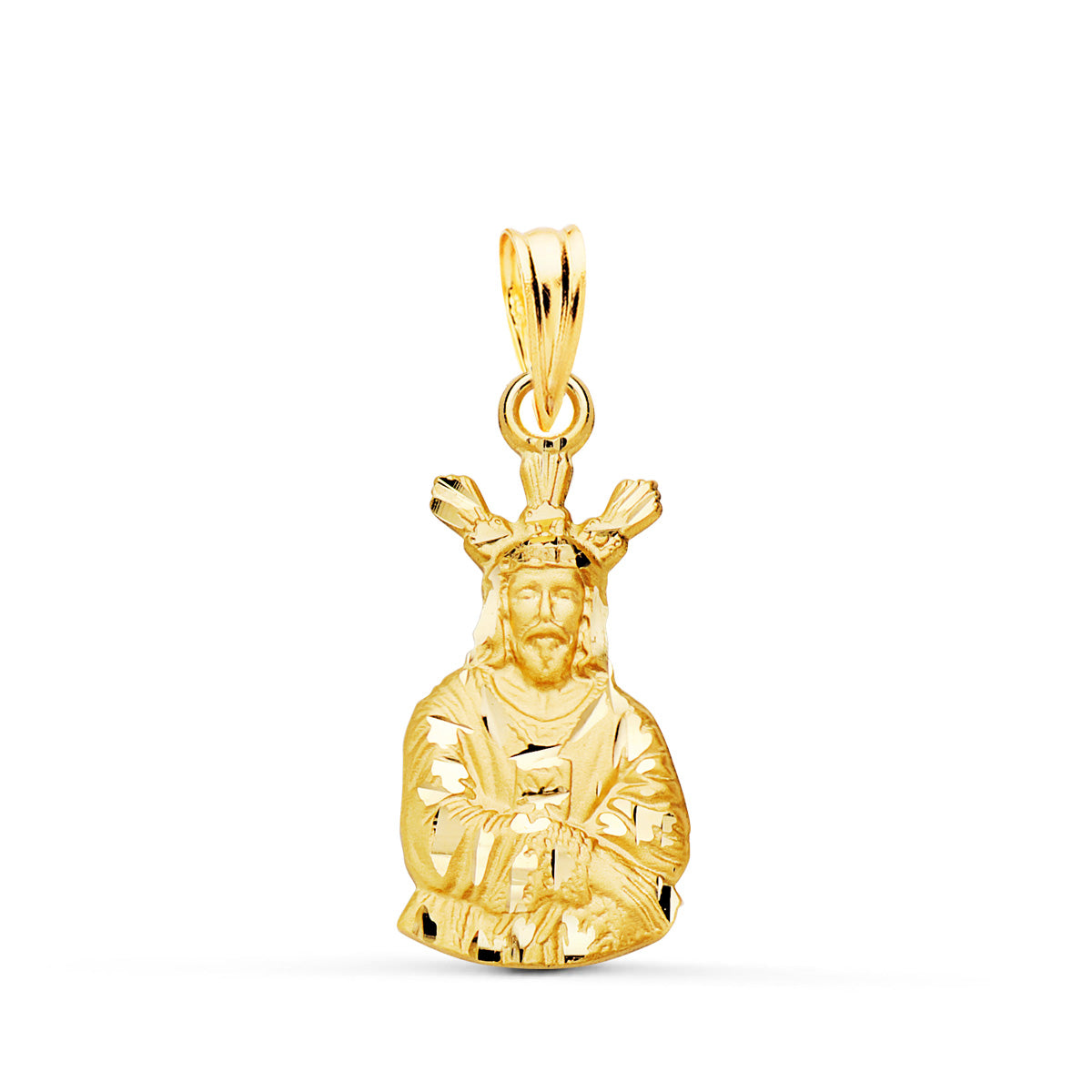 18K MEDALLA ORO AMARILLO CRISTO CAUTIVO SILUETA 18X10 MM