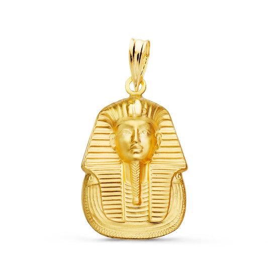 18K COLGANTE ORO AMARILLO EGIPCIO TUTANKAMON MATIZADO. 20X14 MM