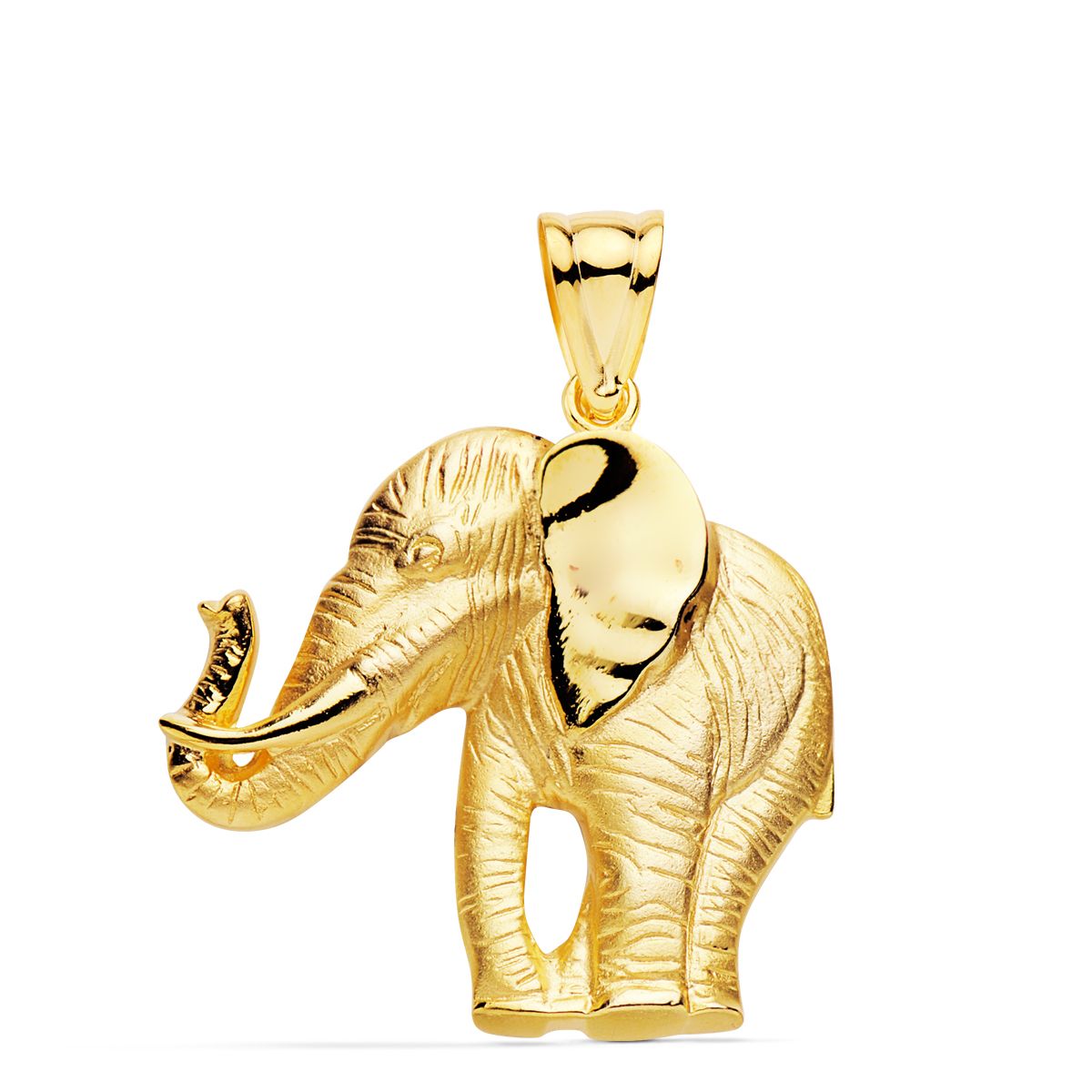 18K COLGANTE ELEFANTE SILUETA ORO AMARILLO 32X30 MM