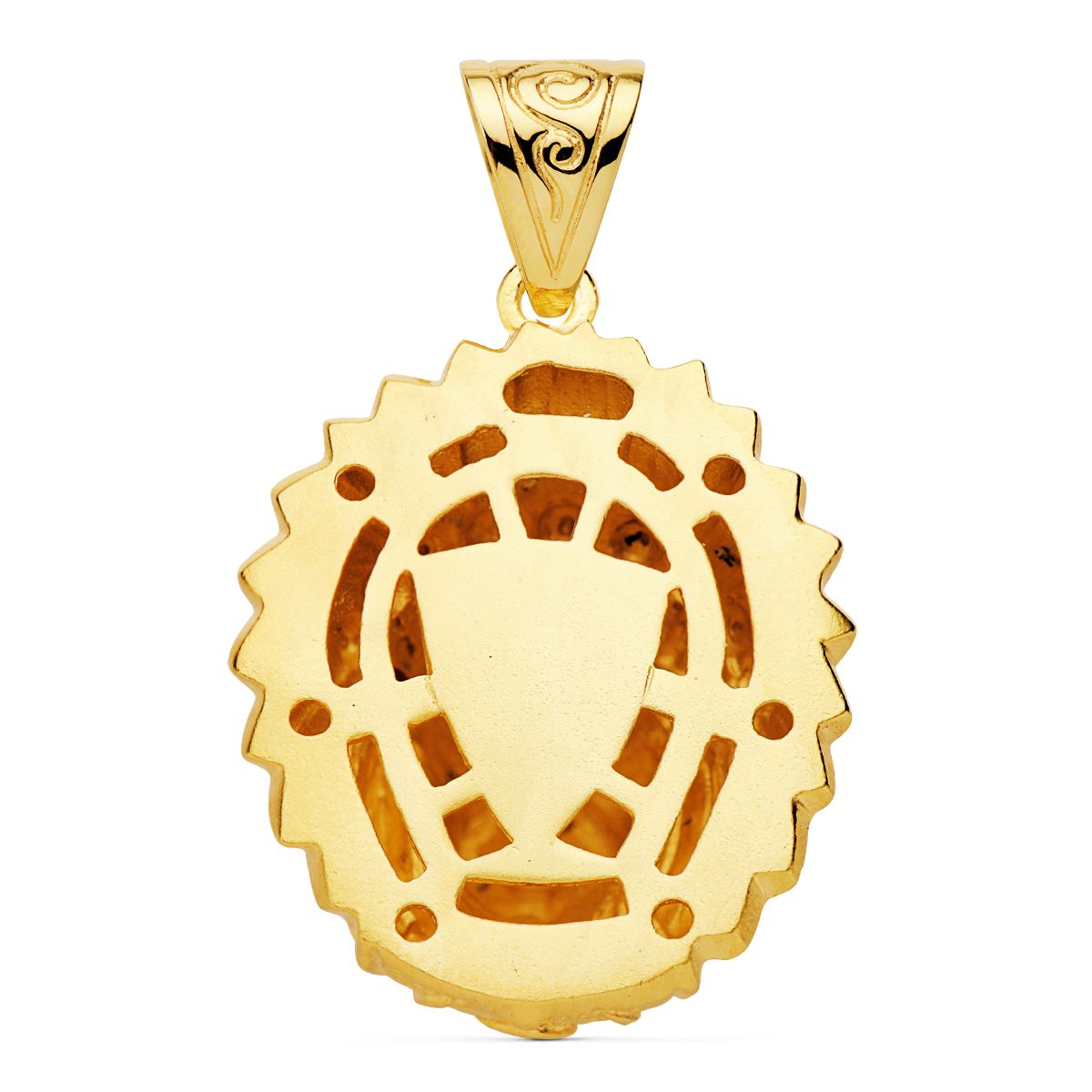 18K COLGANTE COLGANTE INDIO AMERICANO ORO AMARILLO. 33 X 28 MM