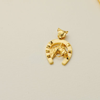 18K COLGANTE ORO AMARILLO HERRADURA CABALLO 23X20 MM