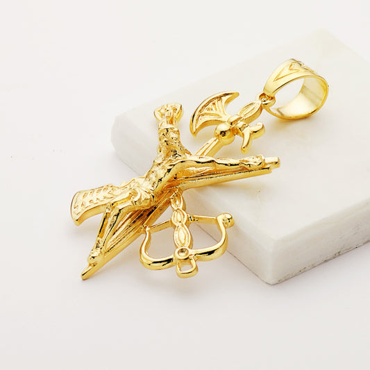 18K CRUZ ORO AMARILLO LEGIONARIO SIN CORONA 55X40 MM