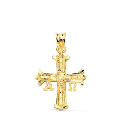 18K CRUZ DE COVADONGA O VICTORIA ORO AMARILLO TALLADA 26 X 20 MM