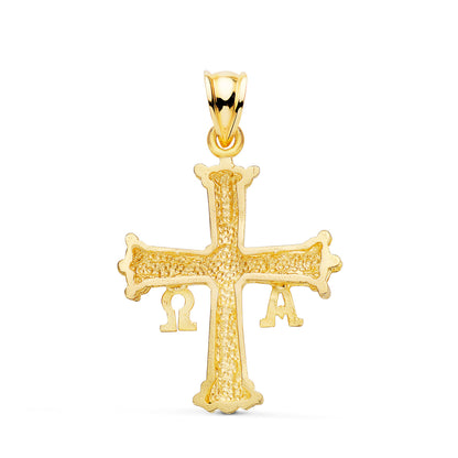 18K CRUZ DE COVADONGA O VICTORIA ORO AMARILLO TALLADA 33 X 25 MM
