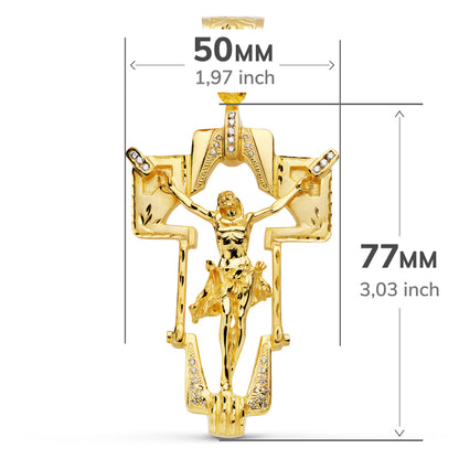 18K COLGANTE CRISTO CRUZ. 77X50 MM