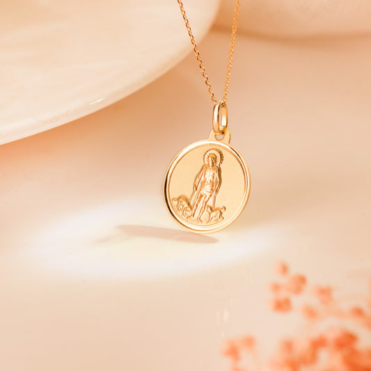 18K MEDALLA ORO AMARILLO SAN LAZARO BISEL MATIZADA 18 MM