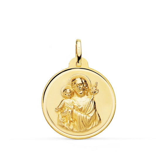 18K MEDALLA ORO AMARILLO SAN JOSE BISEL 24 MM