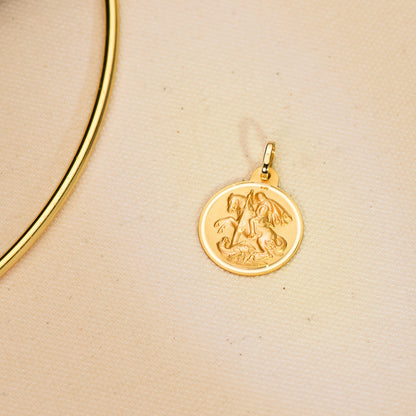 18K MEDALLA ORO AMARILLO SAN JORGE BISEL 20 MM