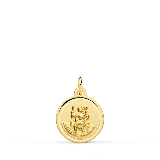 18K MEDALLA ORO AMARILLO SAN CRISTOBAL BISEL 12 MM