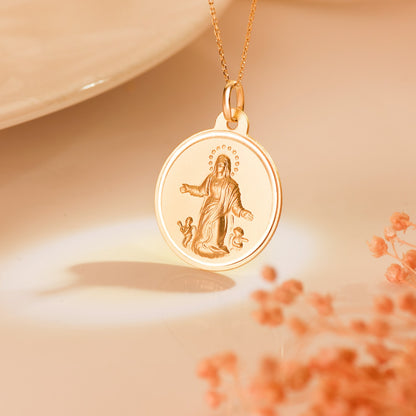 18K MEDALLA ORO AMARILLO VIRGEN DE LA ASUNCION BISEL 22 MM