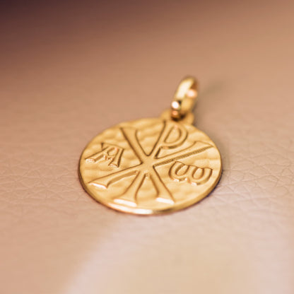 18K MEDALLA ORO AMARILLO CRUZ DE CRISMON MARTELE 18 MM