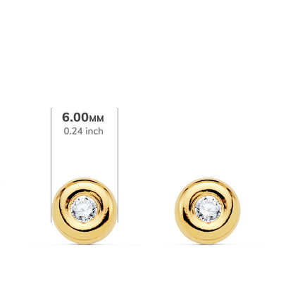 18K PENDIENTES CHATON ORO AMARILLO DIAMANTES LABORATORIO 0,100 QTS VS2-G. MEDIDA: 6 X 6 MM. CIERRE PRESION