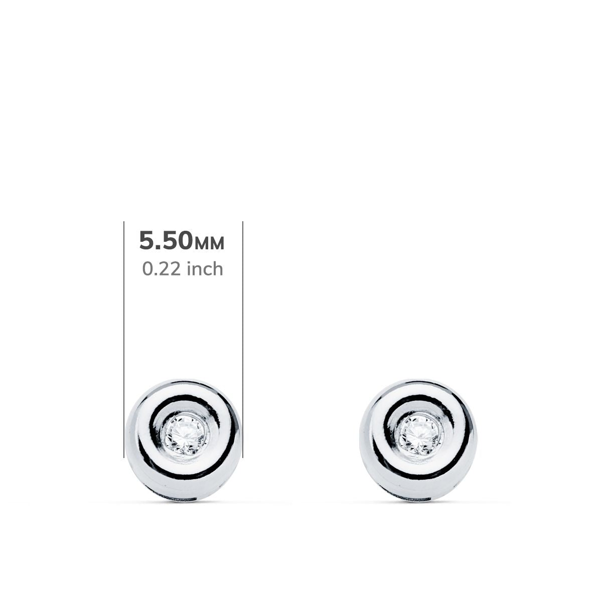 18K PENDIENTES CHATON ORO BLANCO DIAMANTES LABORATORIO 0,040 QTS VS2-G. MEDIDA: 5,5 X 5,5 MM. CIERRE PRESION