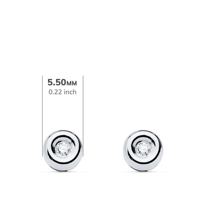 18K PENDIENTES CHATON ORO BLANCO DIAMANTES LABORATORIO 0,040 QTS VS2-G. MEDIDA: 5,5 X 5,5 MM. CIERRE PRESION