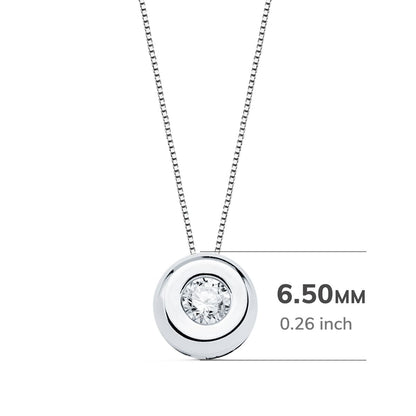 18K GARGANTILLA ORO BLANCO CHATON 6,5 MM DIAMANTE LABORATORIO 2,90MM 0,100 QTS. G-VS2. CADENA 42CM