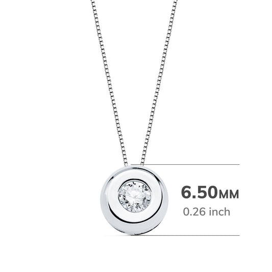 18K GARGANTILLA ORO BLANCO CHATON 6,5 MM DIAMANTE LABORATORIO 2,90MM 0,100 QTS. G-VS2. CADENA 42CM