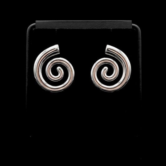 Pendientes Espiral Acero Inoxidable Plateado | Mujer