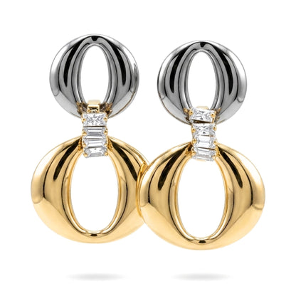 Pendiente de acero inoxidable bicolor mujer diseño joyería osnor moda moderno 