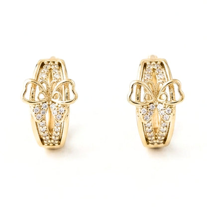 Pendientes Acero inoxidable dorado chapado oro 14ktes diseño de joyería moda moderno elegante boda fiesta fashion glamour lujo mujer corazón 