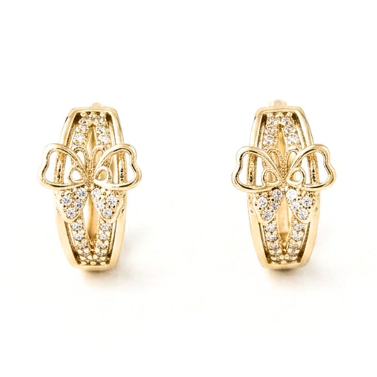 Pendientes Acero inoxidable dorado chapado oro 14ktes diseño de joyería moda moderno elegante boda fiesta fashion glamour lujo mujer corazón 
