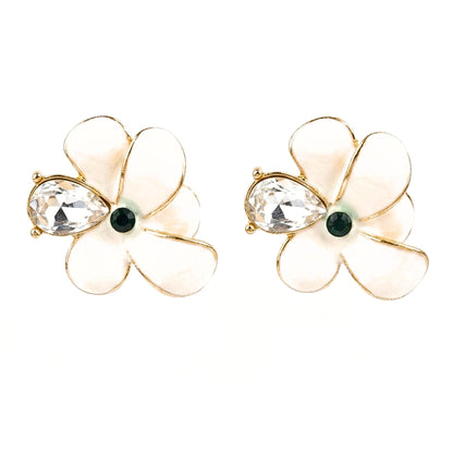 Pendientes Acero inoxidable dorado chapado oro 14ktes circonitas y nácar blanco diseño joyería osnor moda moderno elegante boda fiesta fashion glamour lujo mujer 
