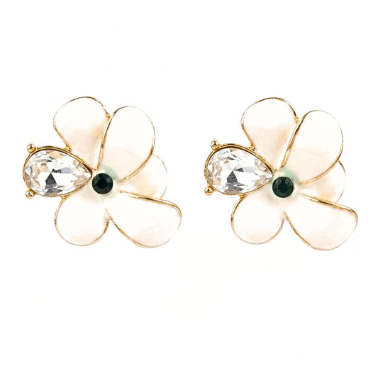 Pendientes Acero inoxidable dorado chapado oro 14ktes circonitas y nácar blanco diseño joyería osnor moda moderno elegante boda fiesta fashion glamour lujo mujer 