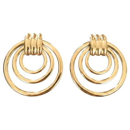 Pendientes Acero inoxidable dorado chapado oro 14ktes diseño de joyería mujer glamour lujo elegante diario boda 
