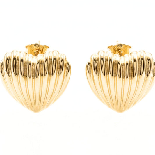 Pendientes Acero inoxidable dorado chapado oro 14ktes diseño joyería osnor moda 