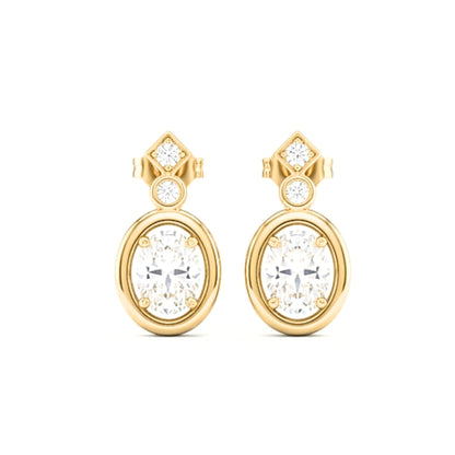 Pendientes Acero inoxidable dorado chapado oro 14ktes diseño joyería osnor moda moderno elegante boda fiesta glamour lujo mujer diferente Circonitas blancas engastadas cierre catalán 