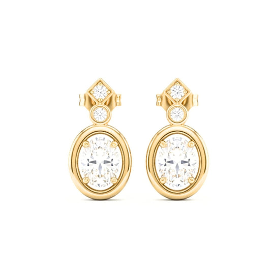 Pendientes Acero inoxidable dorado chapado oro 14ktes diseño joyería osnor moda moderno elegante boda fiesta glamour lujo mujer diferente Circonitas blancas engastadas cierre catalán 