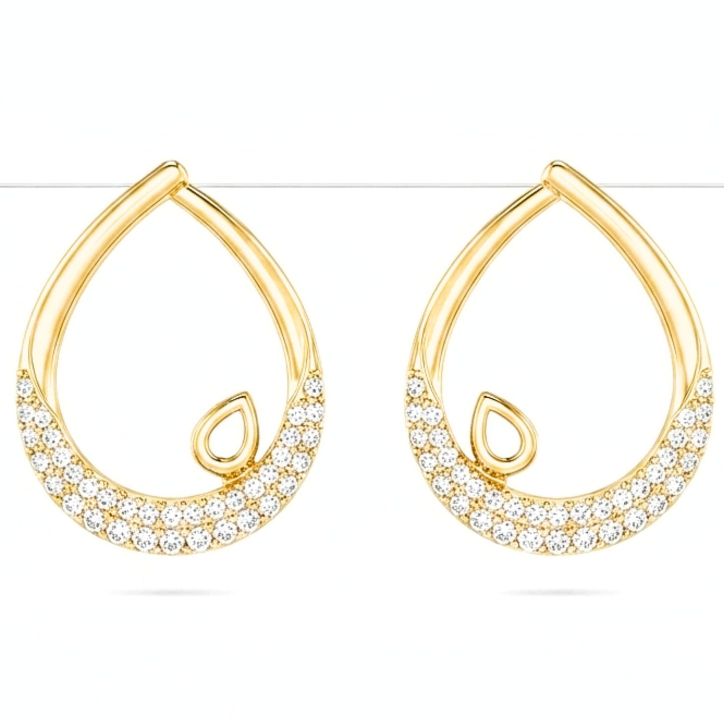 PENDIENTES de acero inoxidable dorado chapado oro 14ktes diseño de joyería Osnor moda moderno elegante boda fiesta fashion glamour lujo diario 