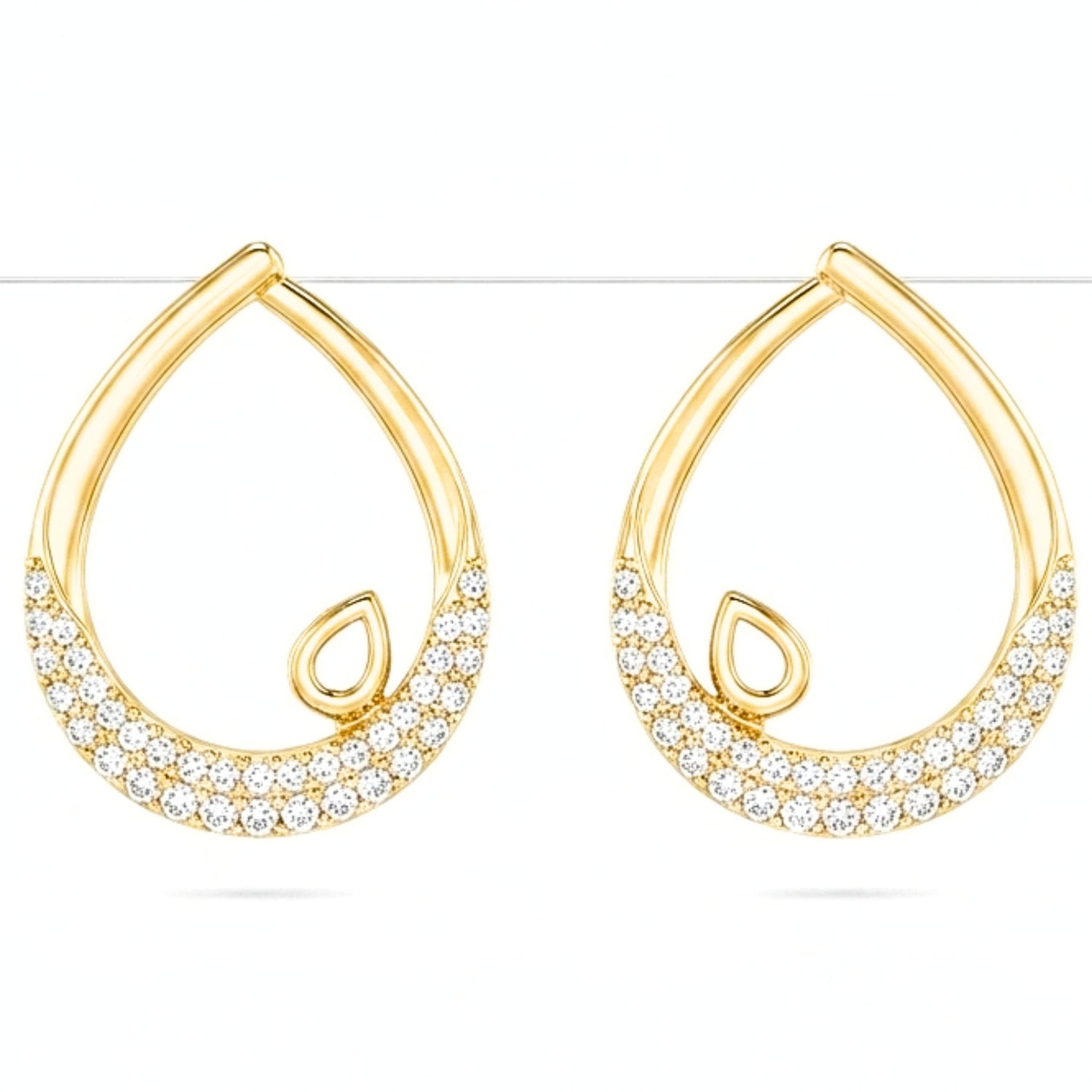PENDIENTES de acero inoxidable dorado chapado oro 14ktes diseño de joyería Osnor moda moderno elegante boda fiesta fashion glamour lujo diario 