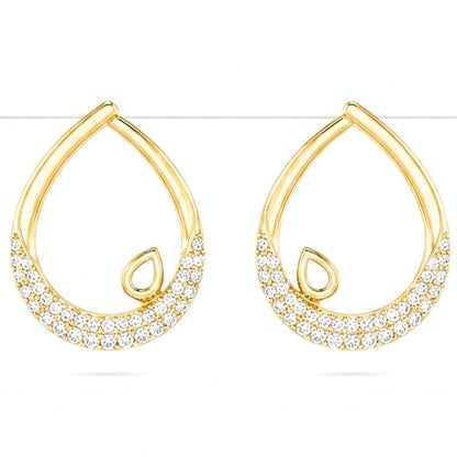 PENDIENTES de acero inoxidable dorado chapado oro 14ktes diseño de joyería Osnor moda moderno elegante boda fiesta fashion glamour lujo diario 