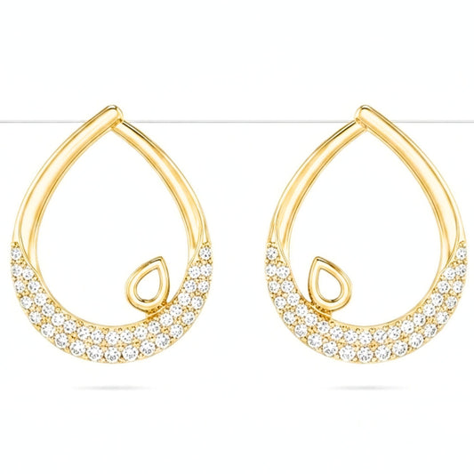 PENDIENTES de acero inoxidable dorado chapado oro 14ktes diseño de joyería Osnor moda moderno elegante boda fiesta fashion glamour lujo diario 
