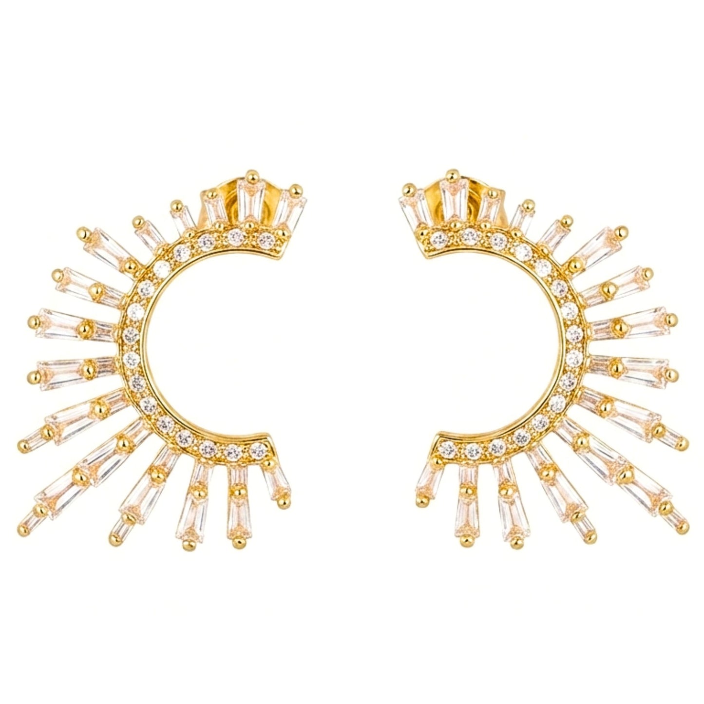 Pendientes de acero inoxidable dorado chapado oro 14ktes diseño de joyería osnor moda moderno elegante boda fiesta fashion glamour lujo elegante diario boda 