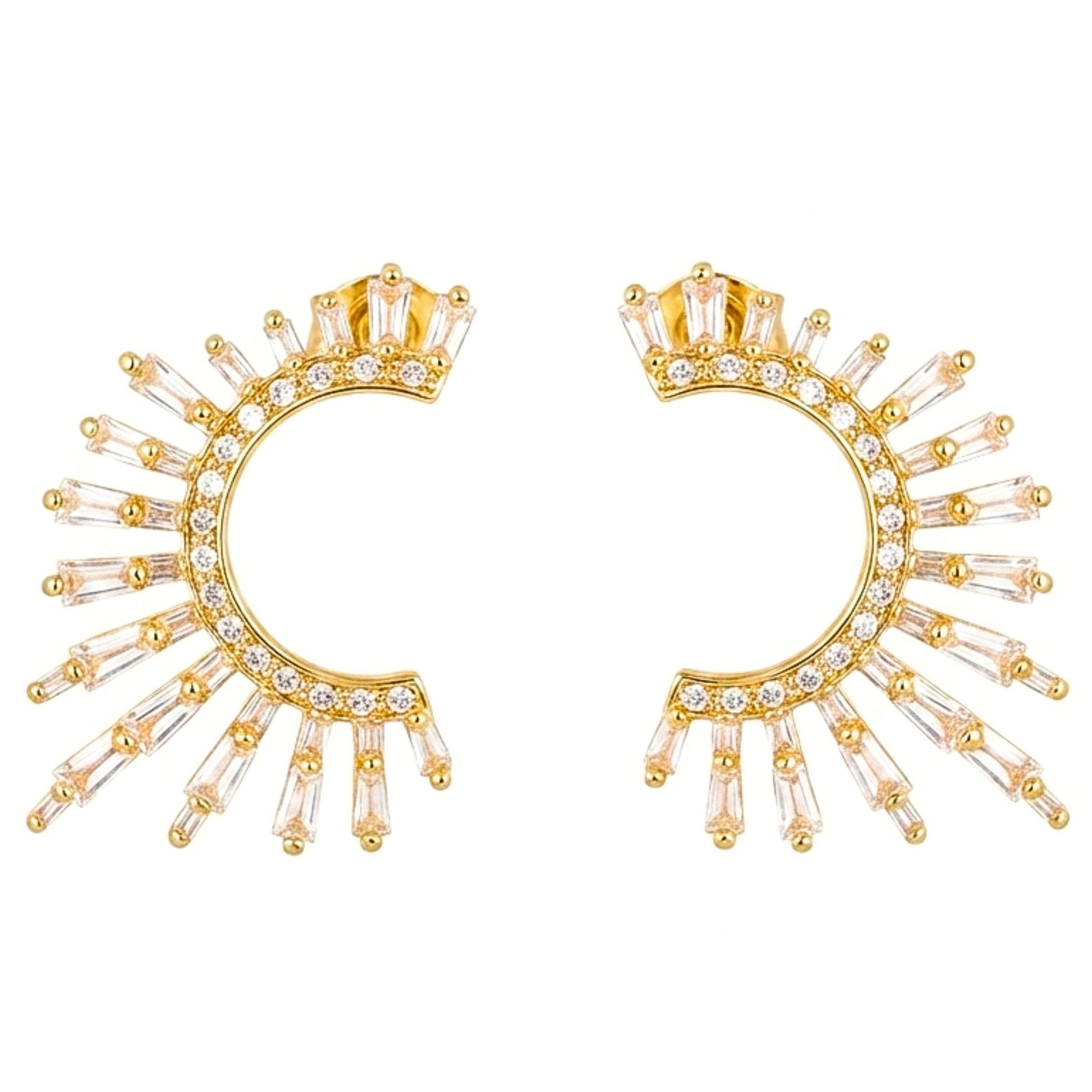 Pendientes de acero inoxidable dorado chapado oro 14ktes diseño de joyería osnor moda moderno elegante boda fiesta fashion glamour lujo elegante diario boda 