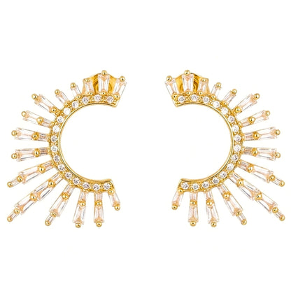 Pendientes de acero inoxidable dorado chapado oro 14ktes diseño de joyería osnor moda moderno elegante boda fiesta fashion glamour lujo elegante diario boda 