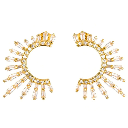 Pendientes de acero inoxidable dorado chapado oro 14ktes diseño de joyería osnor moda moderno elegante boda fiesta fashion glamour lujo elegante diario boda 
