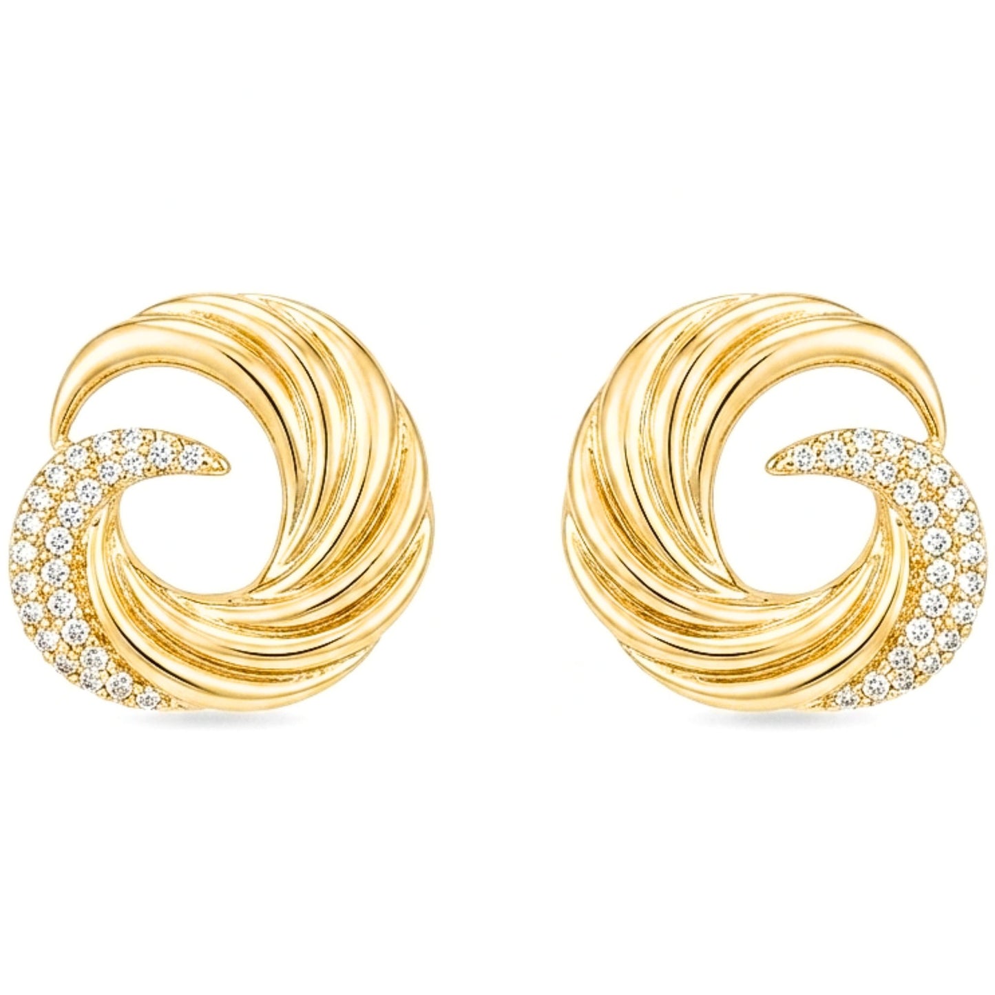 Pendientes de acero inoxidable dorado chapado oro 14ktes diseño de joyería Osnor moda moderno elegante boda fiesta fashion glamour lujo mujer diferente 