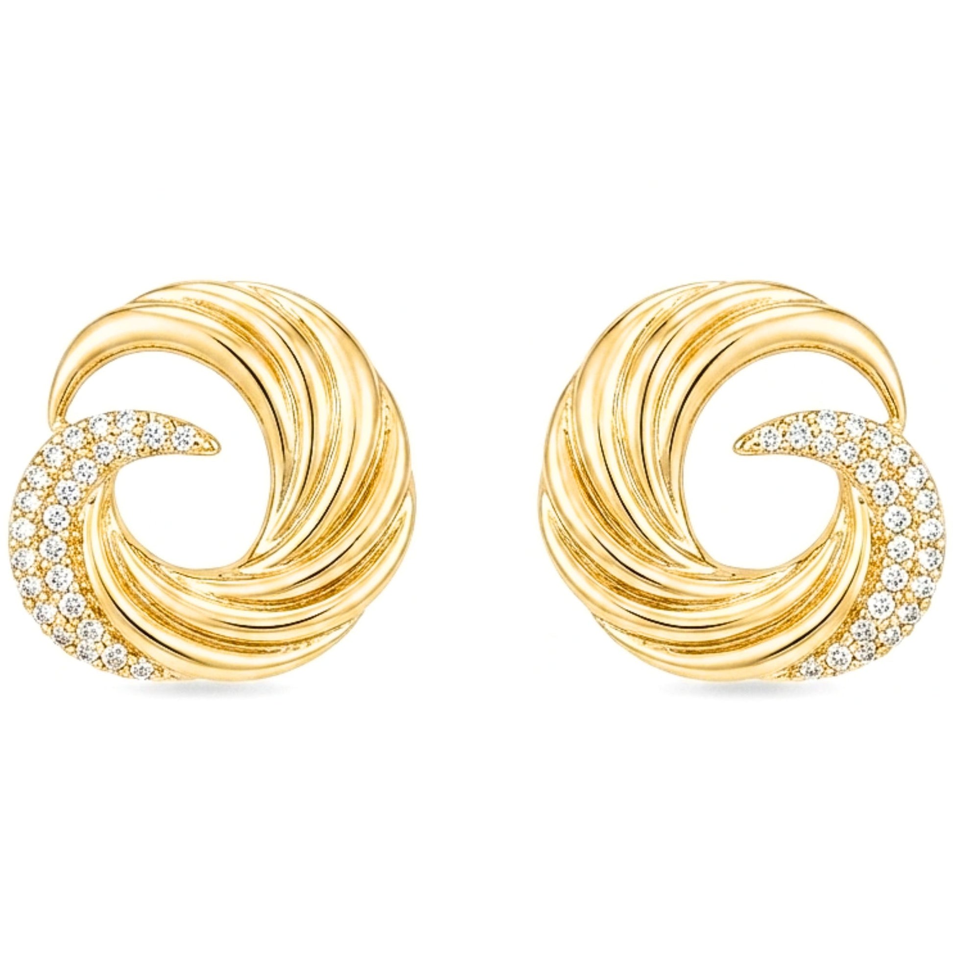 Pendientes de acero inoxidable dorado chapado oro 14ktes diseño de joyería Osnor moda moderno elegante boda fiesta fashion glamour lujo mujer diferente 