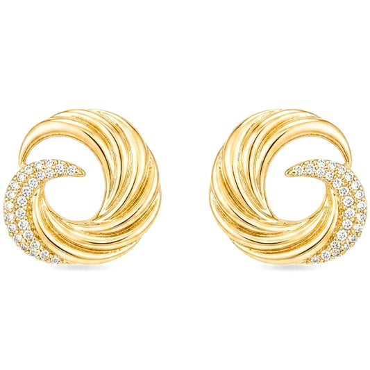 Pendientes de acero inoxidable dorado chapado oro 14ktes diseño de joyería Osnor moda moderno elegante boda fiesta fashion glamour lujo mujer diferente 