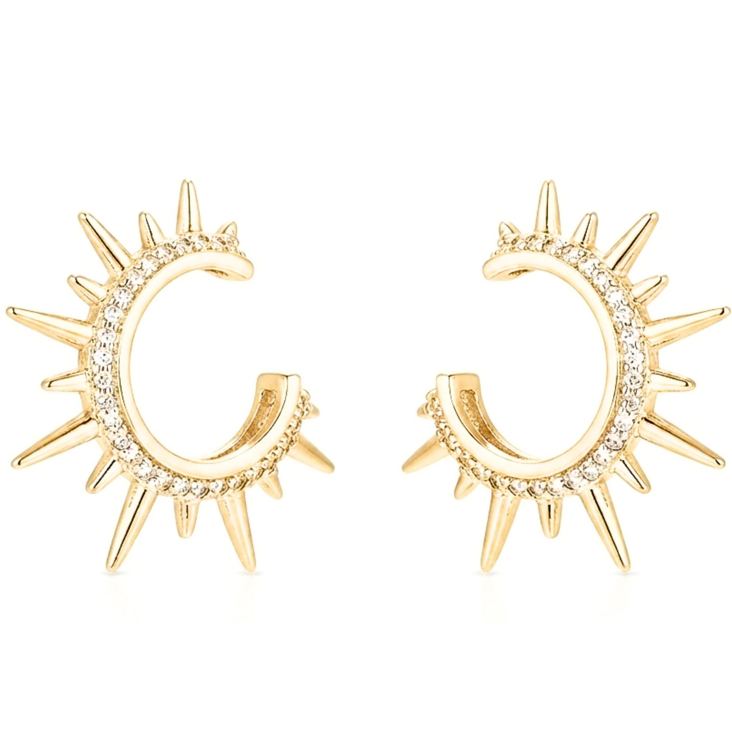 Pendientes Acero inoxidable dorado chapado oro 14ktes diseño de joyería moda moderno elegante boda fiesta fashion mujer diario 