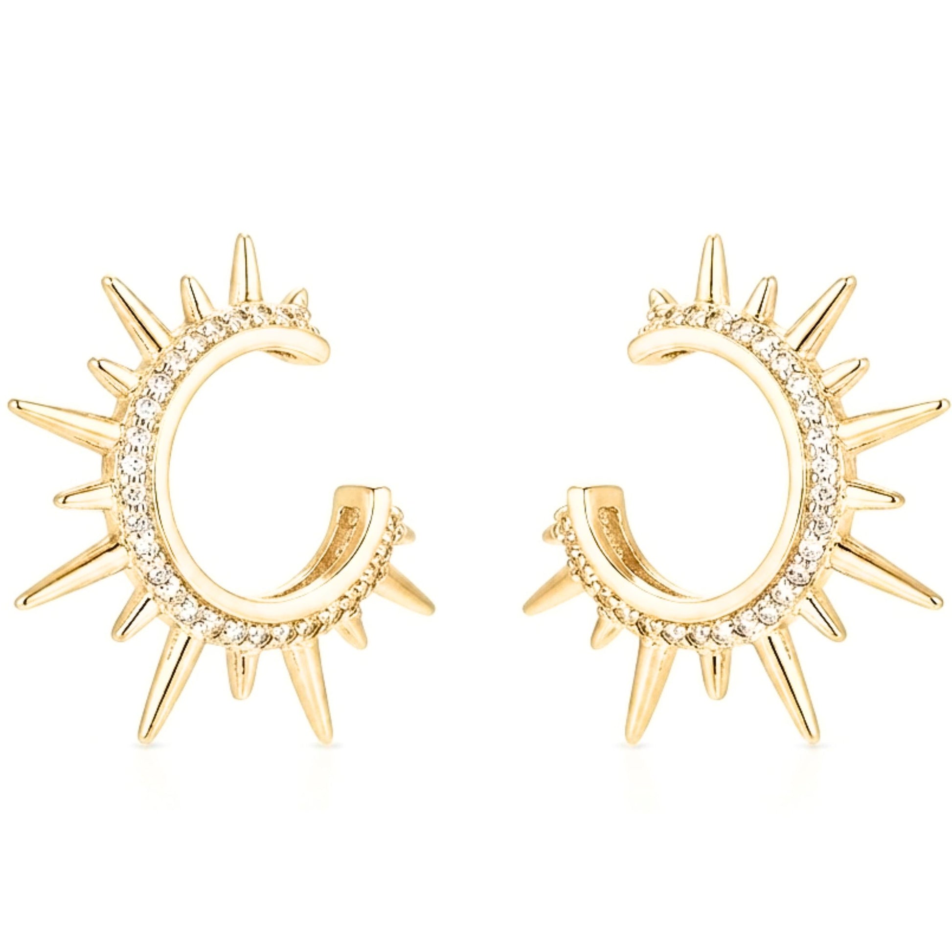Pendientes Acero inoxidable dorado chapado oro 14ktes diseño de joyería moda moderno elegante boda fiesta fashion mujer diario 