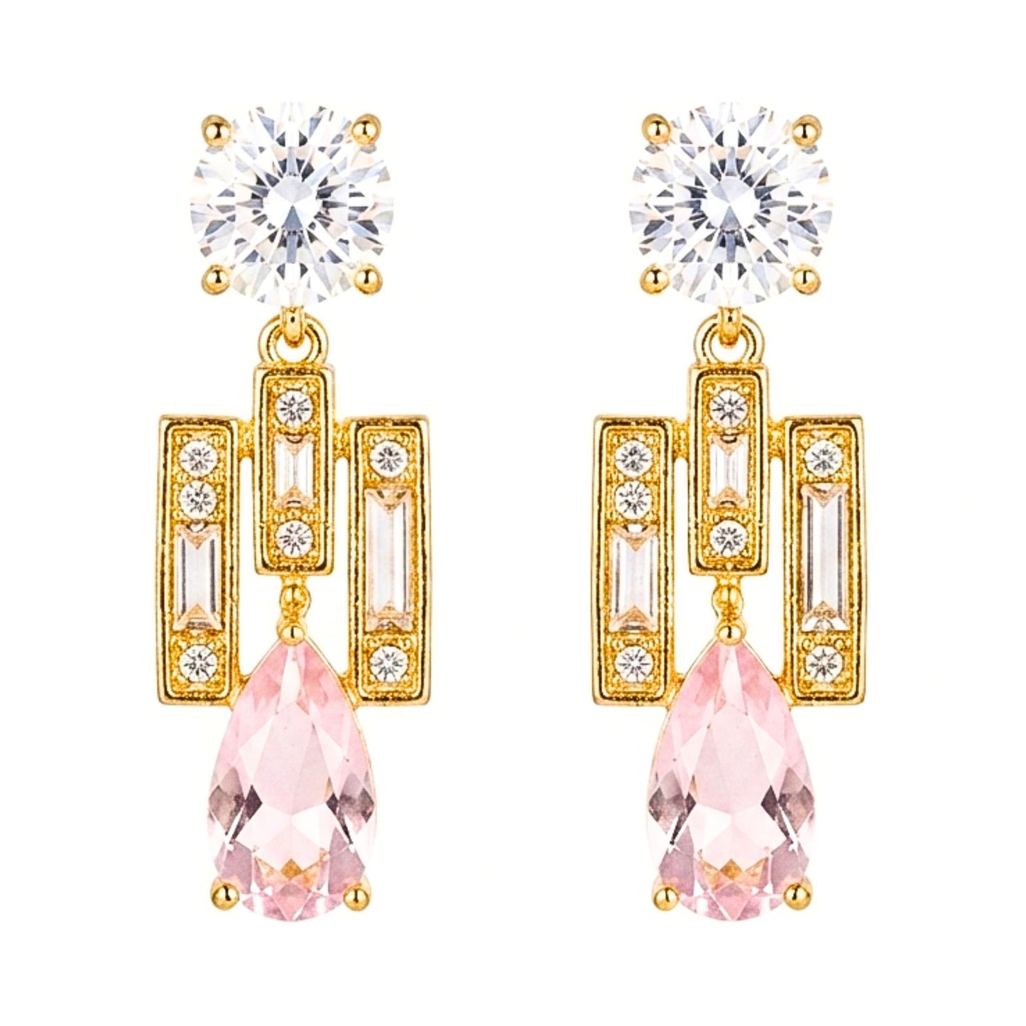 Pendiente de acero inoxidable dorado chapado oro 14ktes diseño de joyería moda moderno elegante boda fiesta fashion glamour lujo mujer Osnor 