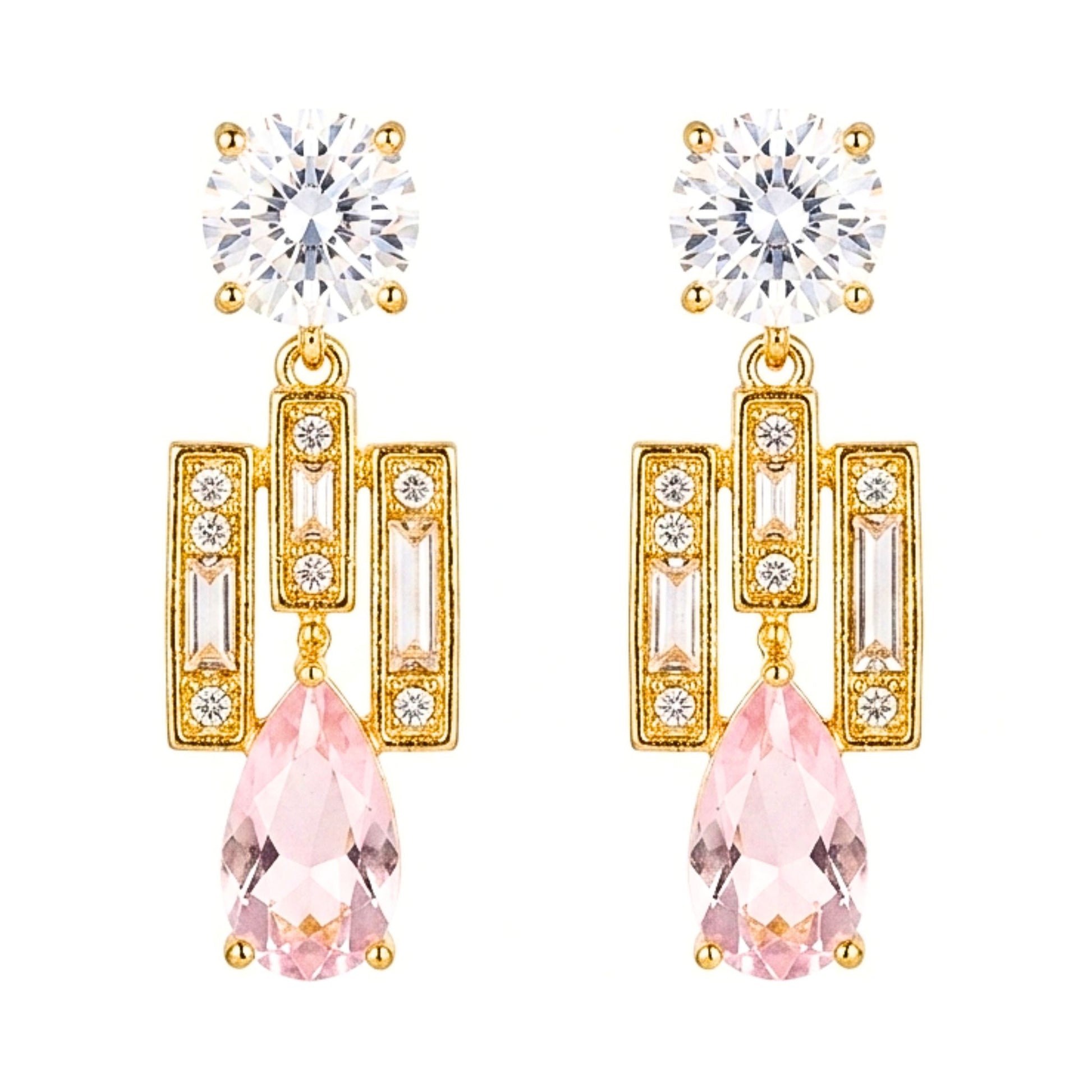 Pendiente de acero inoxidable dorado chapado oro 14ktes diseño de joyería moda moderno elegante boda fiesta fashion glamour lujo mujer Osnor 