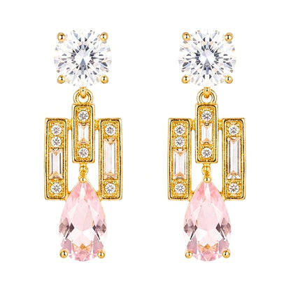 Pendiente de acero inoxidable dorado chapado oro 14ktes diseño de joyería moda moderno elegante boda fiesta fashion glamour lujo mujer Osnor 