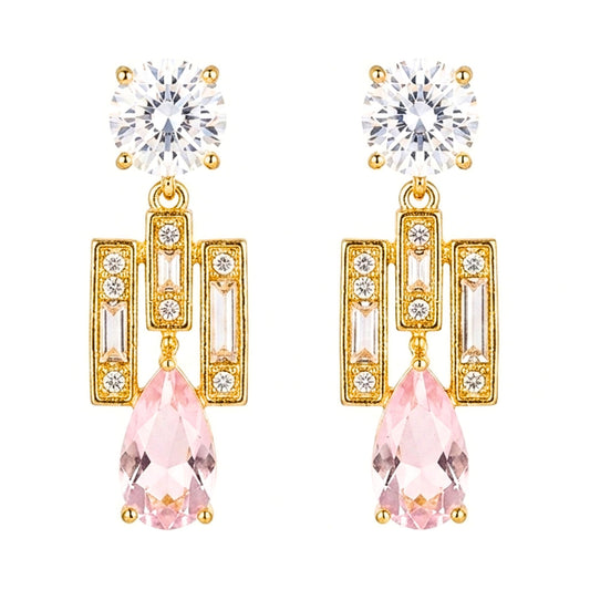 Pendiente de acero inoxidable dorado chapado oro 14ktes diseño de joyería moda moderno elegante boda fiesta fashion glamour lujo mujer Osnor 
