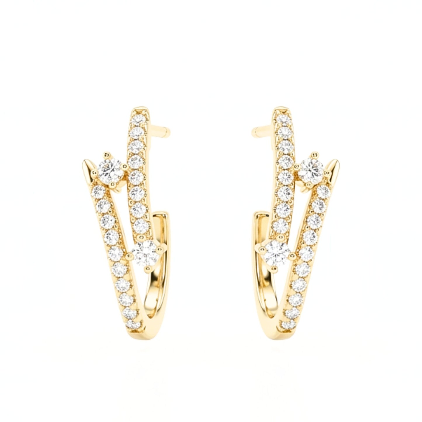 Pendientes Acero inoxidable dorado chapado oro 14ktes diseño de joyería moda osnor 