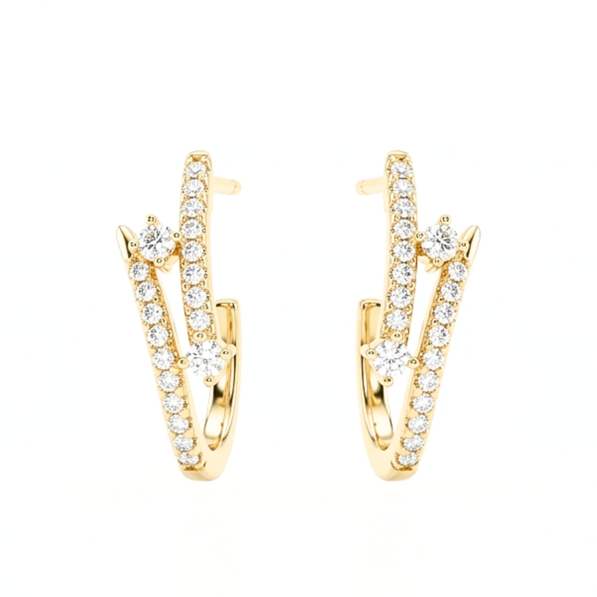 Pendientes Acero inoxidable dorado chapado oro 14ktes diseño de joyería moda osnor 