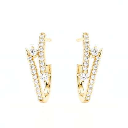 Pendientes Acero inoxidable dorado chapado oro 14ktes diseño de joyería moda osnor 